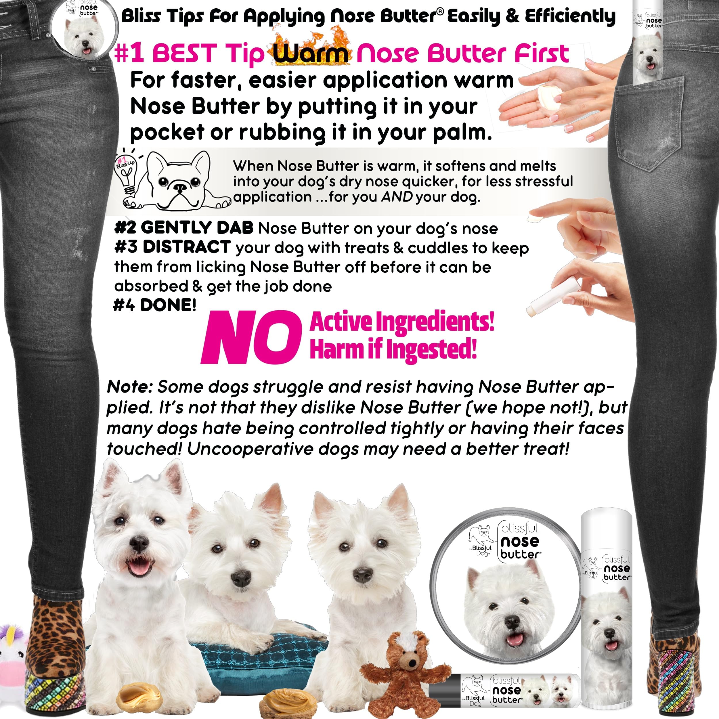The Blissful Dog West Highland Terrier Unscented Nose Butter, 16oz